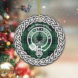MacArthur Clan Tartan Crest Badge Plaid Ornament Gift. Christmas Tree Ornament Tartan Ornament Great Christmas Ornaments Gift