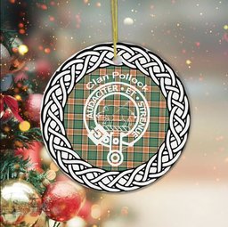Pollock Clan Tartan Crest Badge Plaid Ornament Gift. Christmas Tree Ornament Tartan Ornament Great Christmas Ornaments Gift