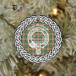 Pollock Clan Tartan Crest Badge Plaid Ornament Gift. Christmas Tree Ornament Tartan Ornament Great Christmas Ornaments Gift