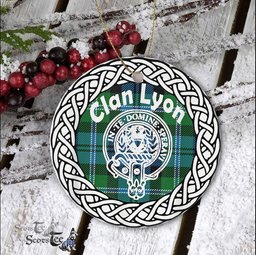 Lyon Clan Tartan Crest Badge Plaid Ornament Gift. Christmas Tree Ornament Tartan Ornament Great Christmas Ornaments Gift