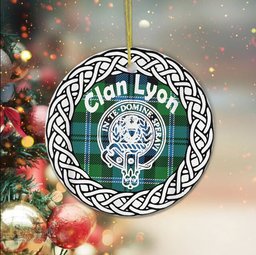 Lyon Clan Tartan Crest Badge Plaid Ornament Gift. Christmas Tree Ornament Tartan Ornament Great Christmas Ornaments Gift