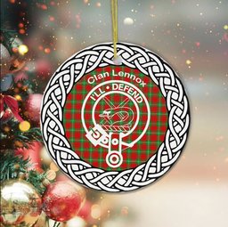 Lennox Clan Tartan Crest Badge Plaid Ornament Gift. Christmas Tree Ornament Tartan Ornament Great Christmas Ornaments Gift