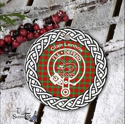 Lennox Clan Tartan Crest Badge Plaid Ornament Gift. Christmas Tree Ornament Tartan Ornament Great Christmas Ornaments Gift