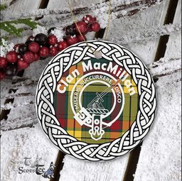 MacMillan Clan Tartan Crest Badge Old Plaid Ornament Gift. Christmas Tree Ornament Tartan Ornament Great Christmas Ornaments Gift