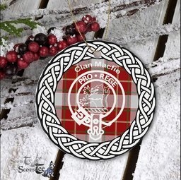 MacFie Clan Tartan Crest Badge Plaid Ornament Gift. Christmas Tree Ornament Tartan Ornament Great Christmas Ornaments Gift