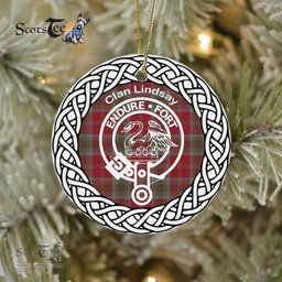 Lindsay Clan Tartan Crest Badge Plaid Ornament Gift. Christmas Tree Ornament Tartan Ornament Great Christmas Ornaments Gift