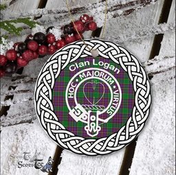 Logan Clan Tartan Crest Badge Plaid Ornament Gift. Christmas Tree Ornament Tartan Ornament Great Christmas Ornaments Gift