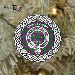 Logan Clan Tartan Crest Badge Plaid Ornament Gift. Christmas Tree Ornament Tartan Ornament Great Christmas Ornaments Gift