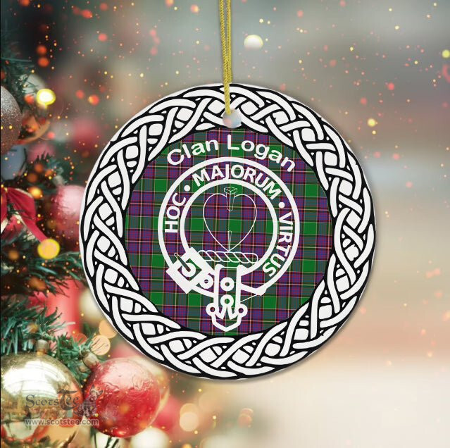 Logan Clan Tartan Crest Badge Plaid Ornament Gift. Christmas Tree Ornament Tartan Ornament Great Christmas Ornaments Gift