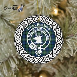 Forbes Clan Tartan Crest Badge Plaid Ornament Gift. Christmas Tree Ornament Tartan Ornament Great Christmas Ornaments Gift