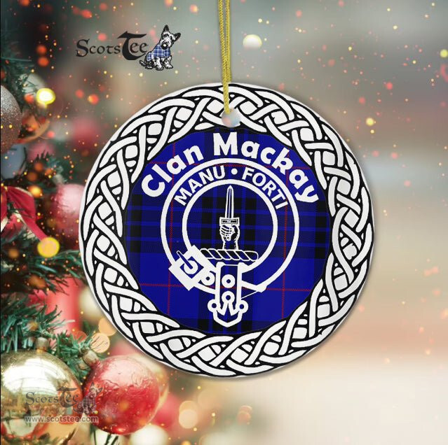 MacKay Clan Tartan Crest Badge Plaid Ornament Gift. Christmas Tree Ornament Tartan Ornament Great Christmas Ornaments Gift