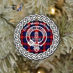 MacLachlan Clan Tartan Crest Badge Plaid Ornament Gift. Christmas Tree Ornament Tartan Ornament Great Christmas Ornaments Gift