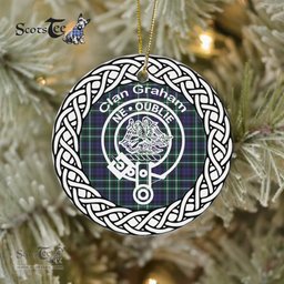 Graham Clan Tartan Crest Badge Plaid Ornament Gift. Christmas Tree Ornament Tartan Ornament Great Christmas Ornaments Gift