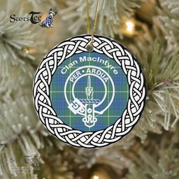 MacIntyre Clan Tartan Crest Badge Plaid Ornament Gift. Christmas Tree Ornament Tartan Ornament Great Christmas Ornaments Gift