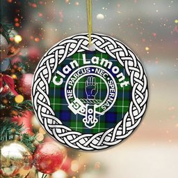 Lamont Clan Tartan Crest Badge Plaid Ornament Gift. Christmas Tree Ornament Tartan Ornament Great Christmas Ornaments Gift