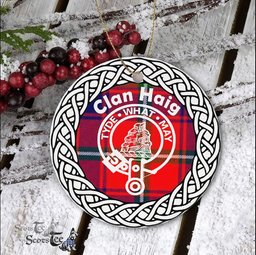 Haig Clan Tartan Crest Badge Old Plaid Ornament Gift. Christmas Tree Ornament Tartan Ornament Great Christmas Ornaments Gift