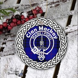 MacKay Clan Tartan Crest Badge Plaid Ornament Gift. Christmas Tree Ornament Tartan Ornament Great Christmas Ornaments Gift