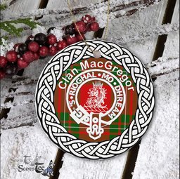 MacGregor Clan Tartan Crest Badge Plaid Ornament Gift. Christmas Tree Ornament Tartan Ornament Great Christmas Ornaments Gift