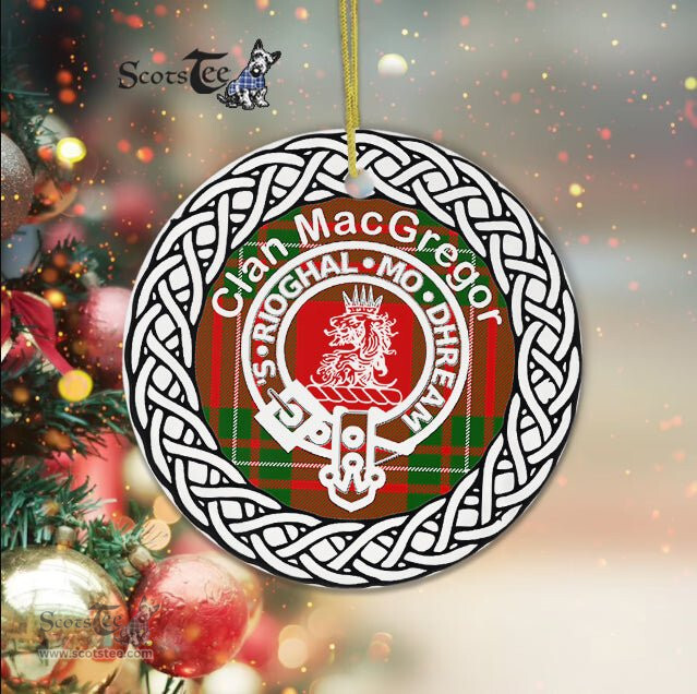 MacGregor Clan Tartan Crest Badge Plaid Ornament Gift. Christmas Tree Ornament Tartan Ornament Great Christmas Ornaments Gift