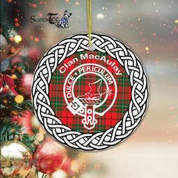 MacAulay Clan Tartan Crest Badge Plaid Ornament Gift. Christmas Tree Ornament Tartan Ornament Great Christmas Ornaments Gift