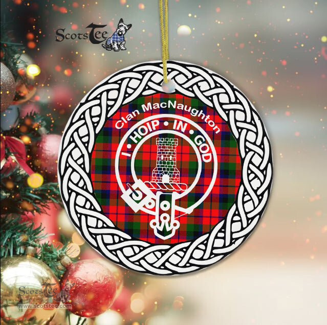 MacNaughton Clan Tartan Crest Badge Plaid Ornament Gift. Christmas Tree Ornament Tartan Ornament Great Christmas Ornaments Gift
