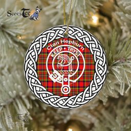 Hepburn Clan Tartan Crest Badge Plaid Ornament Gift. Christmas Tree Ornament Tartan Ornament Great Christmas Ornaments Gift
