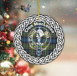 MacLellan Clan Tartan Crest Badge Plaid Ornament Gift. Christmas Tree Ornament Tartan Ornament Great Christmas Ornaments Gift
