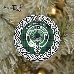 MacArthur Clan Tartan Crest Badge Plaid Ornament Gift. Christmas Tree Ornament Tartan Ornament Great Christmas Ornaments Gift