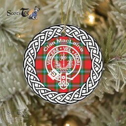 MacLaine Clan Tartan Crest Badge Plaid Ornament Gift. Christmas Tree Ornament Tartan Ornament Great Christmas Ornaments Gift