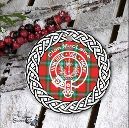 MacLaine Clan Tartan Crest Badge Plaid Ornament Gift. Christmas Tree Ornament Tartan Ornament Great Christmas Ornaments Gift