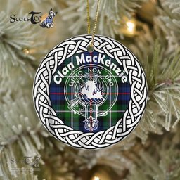 MacKenzie Clan Tartan Crest Badge Plaid Ornament Gift. Christmas Tree Ornament Tartan Ornament Great Christmas Ornaments Gift