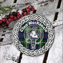 MacKenzie Clan Tartan Crest Badge Plaid Ornament Gift. Christmas Tree Ornament Tartan Ornament Great Christmas Ornaments Gift