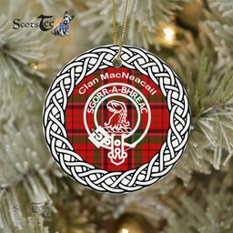 MacNeacail Clan Tartan Crest Badge Plaid Ornament Gift. Christmas Tree Ornament Tartan Ornament Great Christmas Ornaments Gift