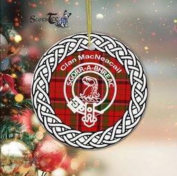 MacNeacail Clan Tartan Crest Badge Plaid Ornament Gift. Christmas Tree Ornament Tartan Ornament Great Christmas Ornaments Gift