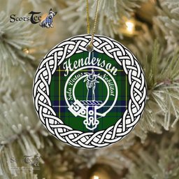 Henderson Clan Tartan Crest Badge Plaid Ornament Gift. Christmas Tree Ornament Tartan Ornament Great Christmas Ornaments Gift