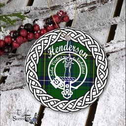 Henderson Clan Tartan Crest Badge Plaid Ornament Gift. Christmas Tree Ornament Tartan Ornament Great Christmas Ornaments Gift