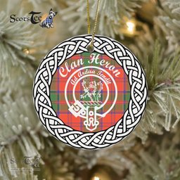 Heron Clan Tartan Crest Badge Plaid Ornament Gift. Christmas Tree Ornament Tartan Ornament Great Christmas Ornaments Gift