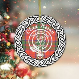 Heron Clan Tartan Crest Badge Plaid Ornament Gift. Christmas Tree Ornament Tartan Ornament Great Christmas Ornaments Gift