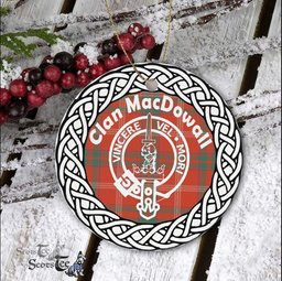 MacDowall Clan Tartan Crest Badge Plaid Ornament Gift. Christmas Tree Ornament Tartan Ornament Great Christmas Ornaments Gift
