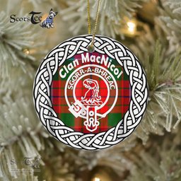 MacNicol Clan Tartan Crest Badge Plaid Ornament Gift. Christmas Tree Ornament Tartan Ornament Great Christmas Ornaments Gift