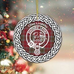Lindsay Clan Tartan Crest Badge Plaid Ornament Gift. Christmas Tree Ornament Tartan Ornament Great Christmas Ornaments Gift