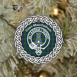 MacCallum Clan Tartan Crest Badge Plaid Ornament Gift. Christmas Tree Ornament Tartan Ornament Great Christmas Ornaments Gift
