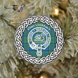 Lockhart Clan Tartan Crest Badge Plaid Ornament Gift. Christmas Tree Ornament Tartan Ornament Great Christmas Ornaments Gift
