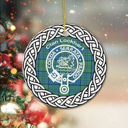 Lockhart Clan Tartan Crest Badge Plaid Ornament Gift. Christmas Tree Ornament Tartan Ornament Great Christmas Ornaments Gift