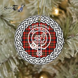 Innes Clan Tartan Crest Badge Plaid Ornament Gift. Christmas Tree Ornament Tartan Ornament Great Christmas Ornaments Gift