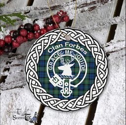 Forbes Clan Tartan Crest Badge Plaid Ornament Gift. Christmas Tree Ornament Tartan Ornament Great Christmas Ornaments Gift