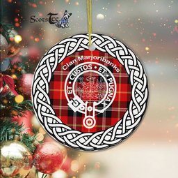 Marjoribanks Clan Tartan Crest Badge Plaid Ornament Gift. Christmas Tree Ornament Tartan Ornament Great Christmas Ornaments Gift