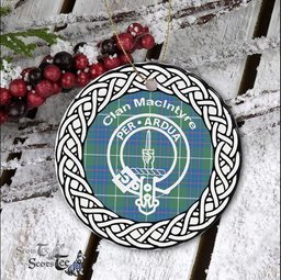 MacIntyre Clan Tartan Crest Badge Plaid Ornament Gift. Christmas Tree Ornament Tartan Ornament Great Christmas Ornaments Gift