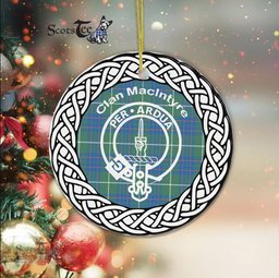 MacIntyre Clan Tartan Crest Badge Plaid Ornament Gift. Christmas Tree Ornament Tartan Ornament Great Christmas Ornaments Gift