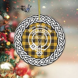 MacLeod Clan Tartan Crest Badge Plaid Ornament Gift. Christmas Tree Ornament Tartan Ornament Great Christmas Ornaments Gift